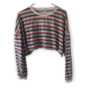 3/$15 Missguided long sleeve striped crop top
